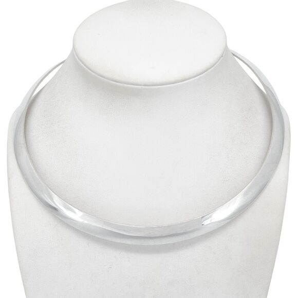 Vintage Sterling Silver 925 10mm Collar Necklace 16" - Picture 3 of 5